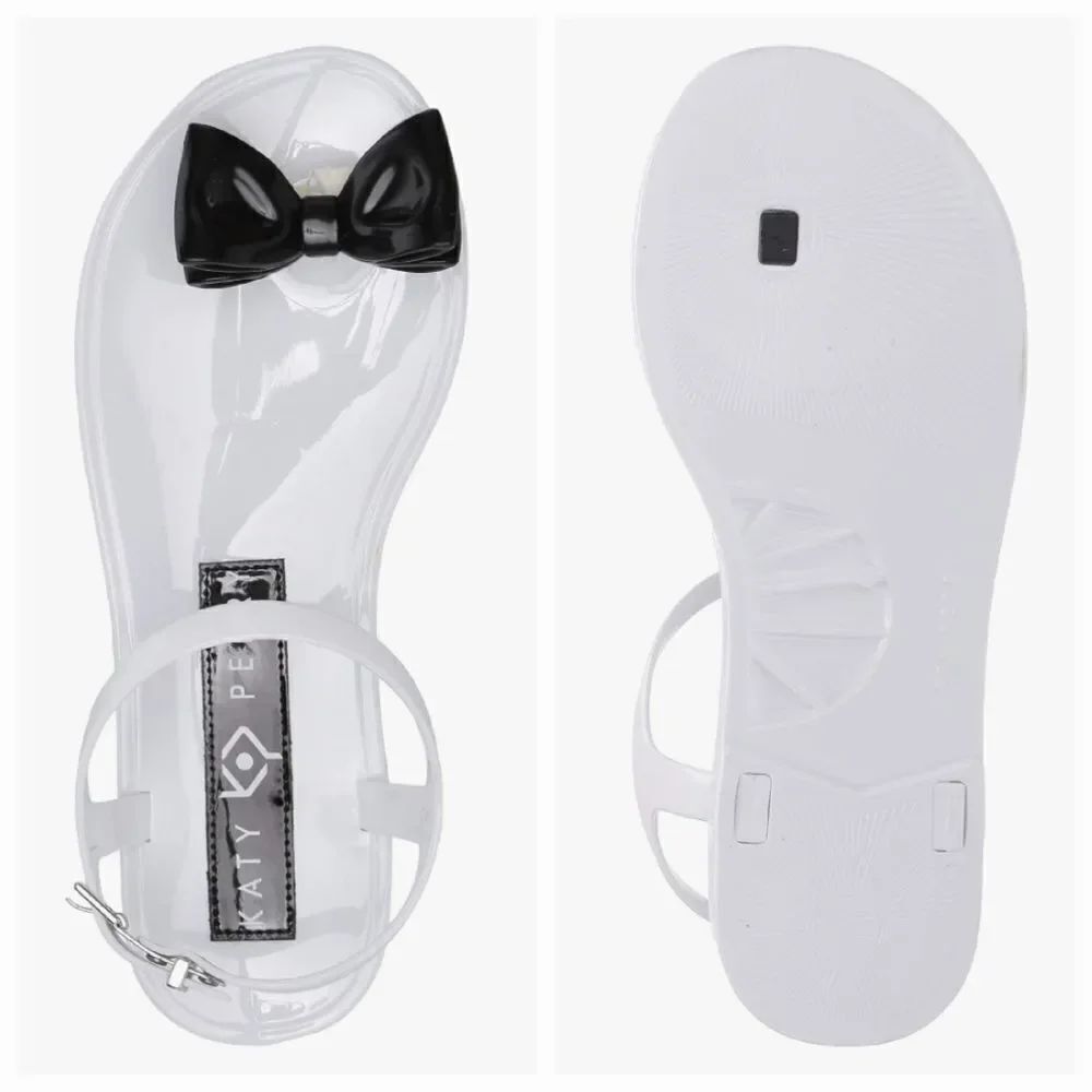 🔸️NIB Katy Perry White & Black Bow Geli Sandals Size 8